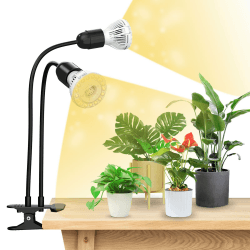 SANSI LED Pflanzenlampe Vollspektrum für Zimmerpflanzen, 20W Wachstumslampe mit Starker Griff Clip, 360° Schwanenhals, 2 E27 Pflanzenwachstumsbirnen, für Indoor Pflanzenwachstum 20W Schwarz ohne Timer Angebot bei HelloDeals