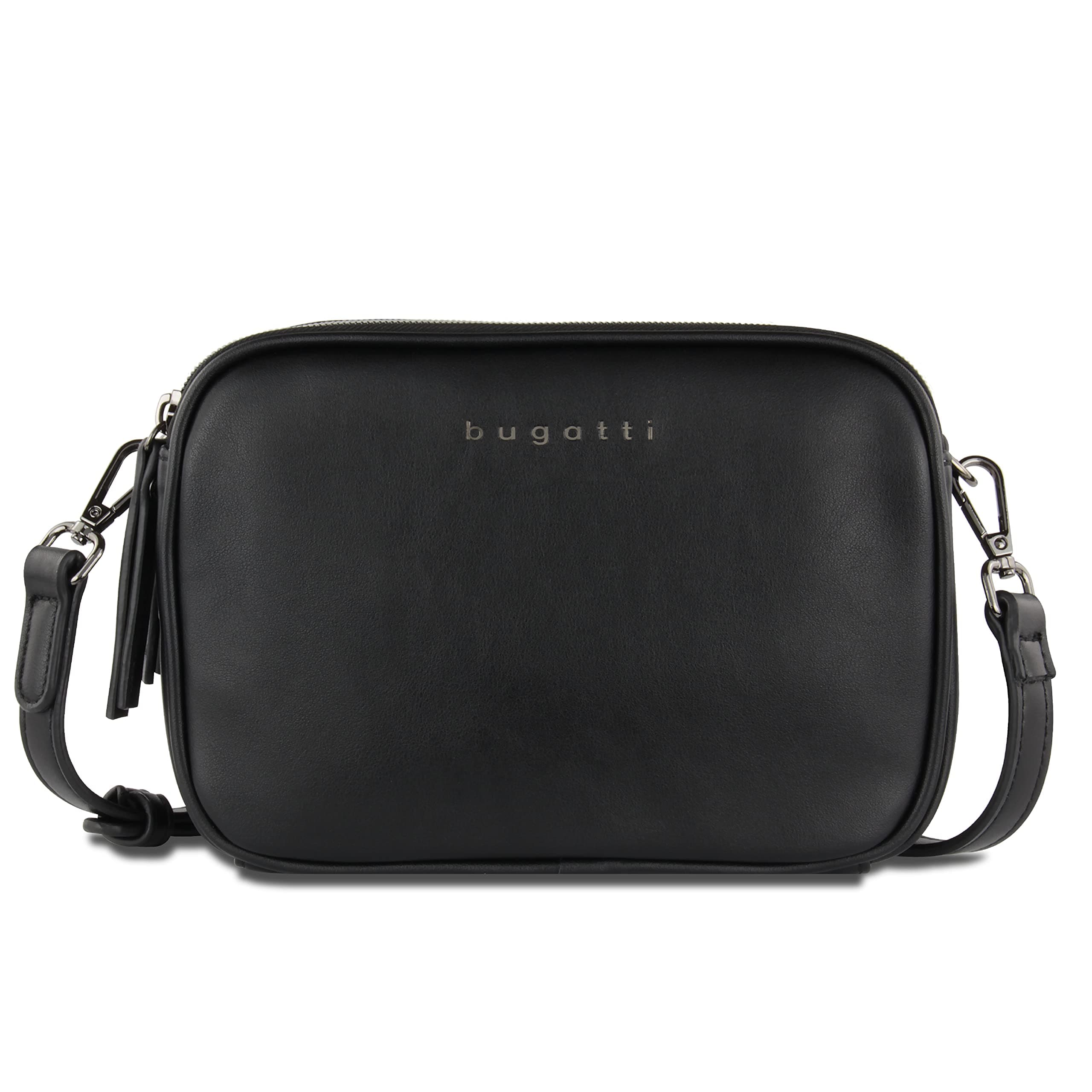 bugatti Almata kleine Schultertasche Damen, Umhängetasche aus hochwertigem Kunstleder M Schwarz Angebot bei HelloDeals