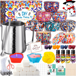 Kerzen Selber Machen Set, DIY Kerzenherstellung Kit für Erwachsene Anfänger Kinder, Candle Making Kit Duftkerze Geschenke Set Einschließlich Bienenwachs, Kerzendosen,Kerzendochte,Geschenke für Frauen Angebot bei HelloDeals