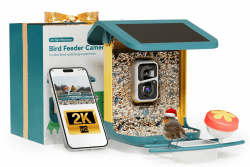 2K Vogelhaus mit Kamera, solarbetrieben, KI identifiziert über 10.000 Vogelarten, 1.8L, IP65 wasserdicht, 2,4 GHz/5 GHz, Vogelbox-Kamera mit Vollfarb-Nachtsicht, Geschenk für Vogelliebhaber Angebot bei HelloDeals