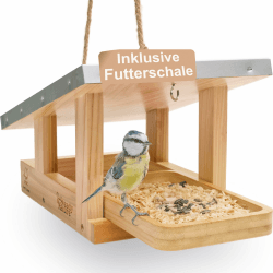 Vogelhaus zum Aufhängen mit Futterschale - Vogelfutterhaus Holz I Futterhaus für Vögel - Vogelhäuser für draußen - Bird Feeder Vogelfutterhäuschen Futtervogelhaus Vogelhäuschen kaufen hängend mit Schale Angebot bei HelloDeals