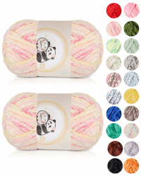 Aeelike 200g Warme Chenille Garn zum Häkeln, Flauschige Dicke Wolle zum Handstricken, Samt Velvet Babywolle zum Stricken, Weich Plüschwolle für Amigurumis Babydecke, Pfirsich Rosa Angebot bei HelloDeals