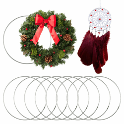 10 Stück Metallringe zum Basteln, 20cm Drahtringe zum Basteln, Silber Traumfänger Ringe, Metall Deko Ringe zum Aufhängen, Metallring für Floristik, Hochzeitskranz, Weihnachtsdeko, Traumfänger 20CM 10.0 Angebot bei HelloDeals