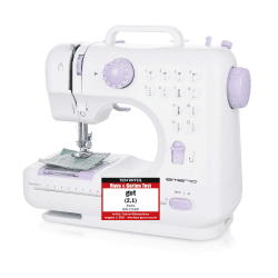 Emerio Nähmaschine für Kinder und Anfänger, SEW-121820, 12 Stichmuster, Mini mit Fußpedal, Strom und Batteriebetrieb, Zuhause, LED Licht, Vor und Rückwärtsautomatik, Weiß/Rosa Angebot bei HelloDeals