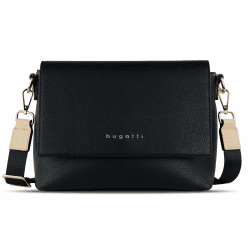 bugatti Ella Schultertasche für Damen, Frauen-Umhängetasche aus Kunstleder Schwarz Angebot bei HelloDeals