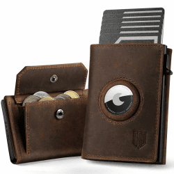 Airtag Wallet Herren mit XL Münzfach I MagSnap Kartenetui I Smart Wallet für 10+ Karten I Geldbörse Herren mit RFID Schutz I Portmonee mit AirTag* Fach I Redbrown Redbrown XL Münzfach Angebot bei HelloDeals