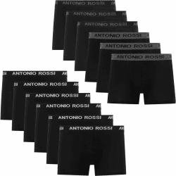 ANTONIO ROSSI 12er-Pack Herren-Boxer-Hipster - Herren-Boxershorts Multipack mit elastischem Bund L Schwarz Angebot bei HelloDeals