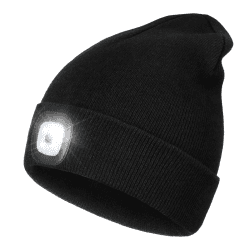 Wmcaps Mütze mit Led Licht, Wiederaufladbare USB Freisprech Stirnlampe Strickmütze Wintermütze Warme Mütze Kappe Scheinwerferkappe zum Camping Joggen Geschenke für Männer Frauen Einheitsgröße Schwarz Angebot bei HelloDeals