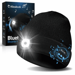 Hinshark Geschenke für Männer/Frauen, Bluetooth Mütze mit LED Licht, Männer Kleinigkeiten, Geburtstagsgeschenk für Männer Geschenke Weihnachten, Wintermütze Beanie Herren Angebot bei HelloDeals