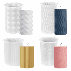 Kerzen Formen Silikon 4 Stück, Kerzenformen zum Gießen, Silikonformen Gießformen Kerzen, DIY Zylinderförmig Kerzenformen zum Gießen als Heimdekorationen Baste Angebot bei HelloDeals