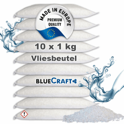 Bluecraft - 10x 1 kg Luftentfeuchter Nachfüllpack Entfeuchter Granulat im Vliesbeutel Raumentfeuchter ohne Strom Feuchtigkeitskiller (10x 1kg) Angebot bei HelloDeals