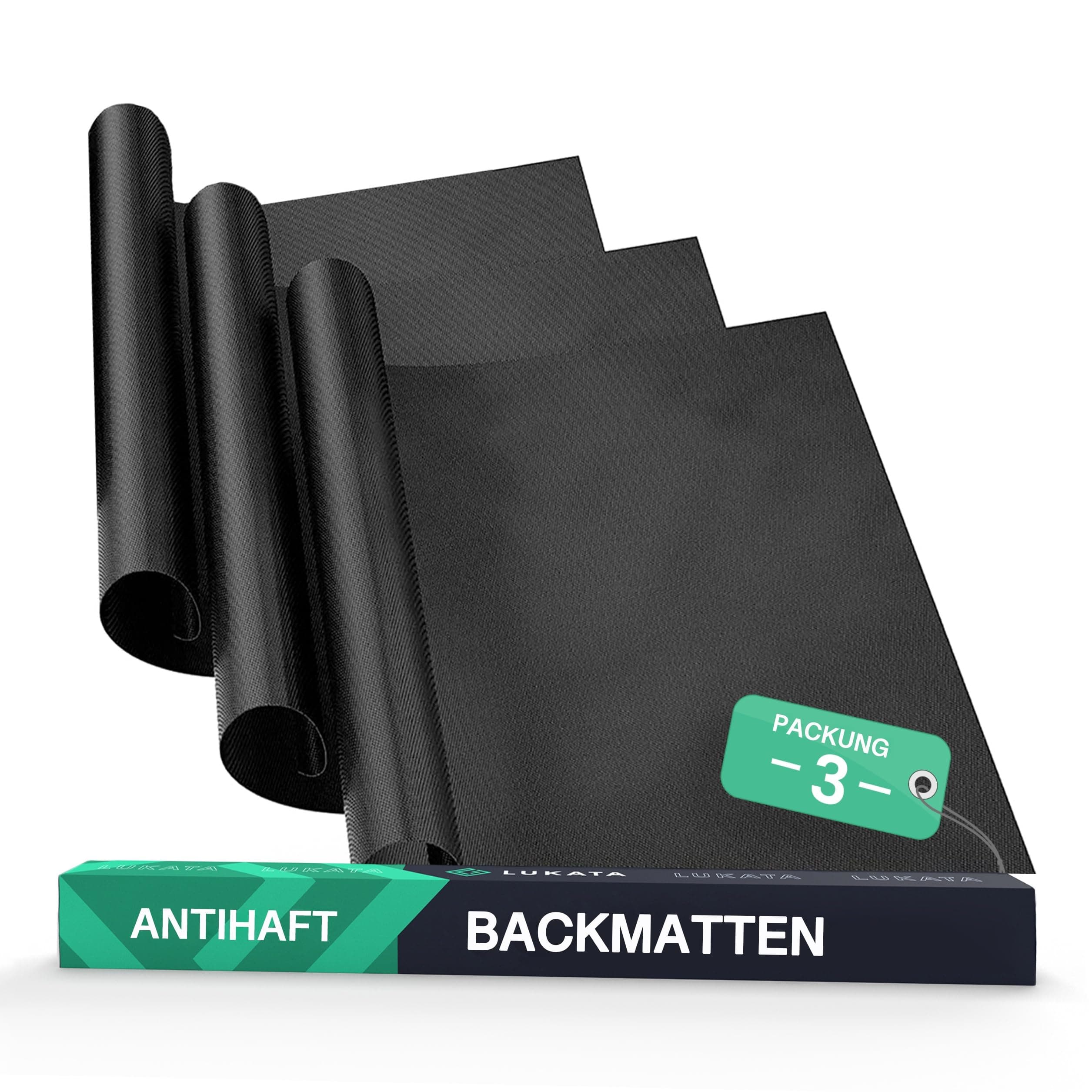 Lukata Untere Backofen-Abdeckmatte mit Spachtel und Bürste, 3er-Set - Große Antihaftbeschichtung für den Boden - Wiederverwendbar, Fiberglas Set Of 3 Angebot bei HelloDeals