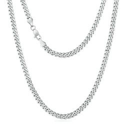 KRKC&CO Kette Herren Halskette, 2/3/5/6/mm Edelstahl Panzerkette mit Diamantschliff, Nickelfrei Silberkette Goldkette 14K Gold Vergoldet Cuban Chain, Geschenk für Männer Jung Damen [Länge 46-66cm] 6mm-Silbrig 45.7 Zentimeter Angebot bei HelloDeals