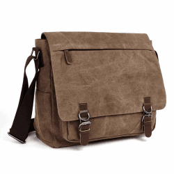 LOSMILE Umhängetasche Herren Schultertasche 16 Zoll Kuriertasche Canvas Laptop Tasche Messenger Bag für Arbeit und Schule. (Kaffee) Angebot bei HelloDeals