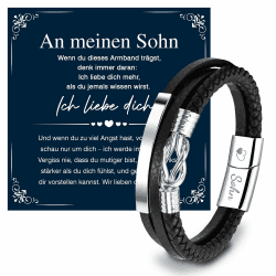 Geschenke für Männer Weihnachten,Geschenk Lederarmband Herren,An Meinen Mann Armband,Valentinstag Jahrestag Hochzeitstag Geschenk für Mann Ehemann Freund Sohn Für Sohn Angebot bei HelloDeals