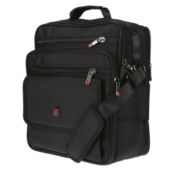 Christian Wippermann Profi Größe M, L, XXL, Umhängetasche Flugbegleiter Herren Tasche Messenger Arbeitstasche Laptoptasche Schwarz-l-rot Angebot bei HelloDeals