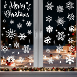 Schneeflocken Fensterbilder Weihnachten Fensterdeko 157Stk - Selbstklebende Statische Fenstersticker Fensteraufkleber Weihnachten, Wiederverwendbare Weiße Schneeflocken Weihnachtsdeko Fenster Angebot bei HelloDeals