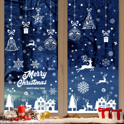 Fensterbilder Weihnachten Selbstklebend, 192 Weihnachtsdeko Fenster PVC Schneeflocken Fensterdeko Weihnachten, Weiß Fensterbilder Winter als Deko Weihnachten für Türen und Fenstern Angebot bei HelloDeals