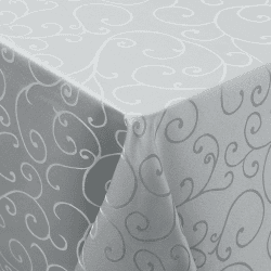 Smiry Tischdecke Abwaschbar Ornamente Rechteckig 140 x 100 cm Tischtuch Damast Tafeldecke Kratzfest aus Polyester Pflegeleicht für Küche, Party - Grau 100 x 140 cm (Rechteckig) Grau Angebot bei HelloDeals