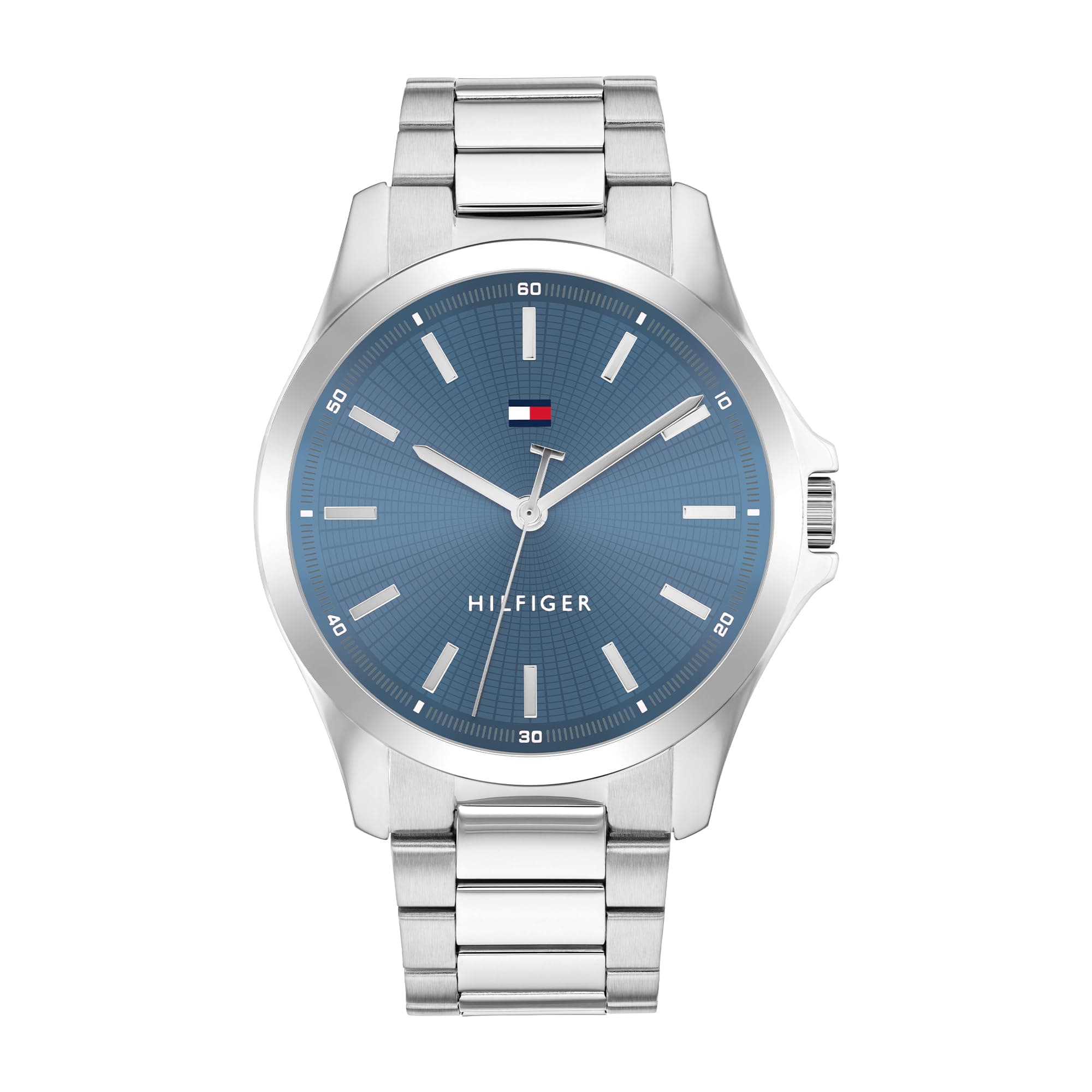Tommy Hilfiger Uhr mit DREI-Zeiger-Quarzwerk für Herren mit Edelstahl- oder Lederarmband Blue Stainless Steel Angebot bei HelloDeals
