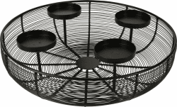 H & S Collection Adventskranz Metallschale schwarz Ø 36 cm Angebot bei HelloDeals