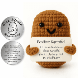 Pocket Hug Positive Kartoffel, Kreative Strickwolle Kartoffel Puppe und Kleine Umarmung Glücksbringer (Silber), Mutmacher Geschenk, Gute Besserung, Einschulung Geschenk Angebot bei HelloDeals