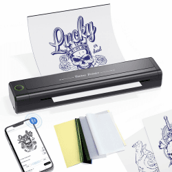 BIOMASER Bluetooth Tattoo Drucker Tattoo Printer H1 Professionelle Transfer Drucker Tattoo Stencil Printer Thermodrucker Kompatibel mit iPad & Telefon & PC für Anfänger Tattoo Künstler Angebot bei HelloDeals