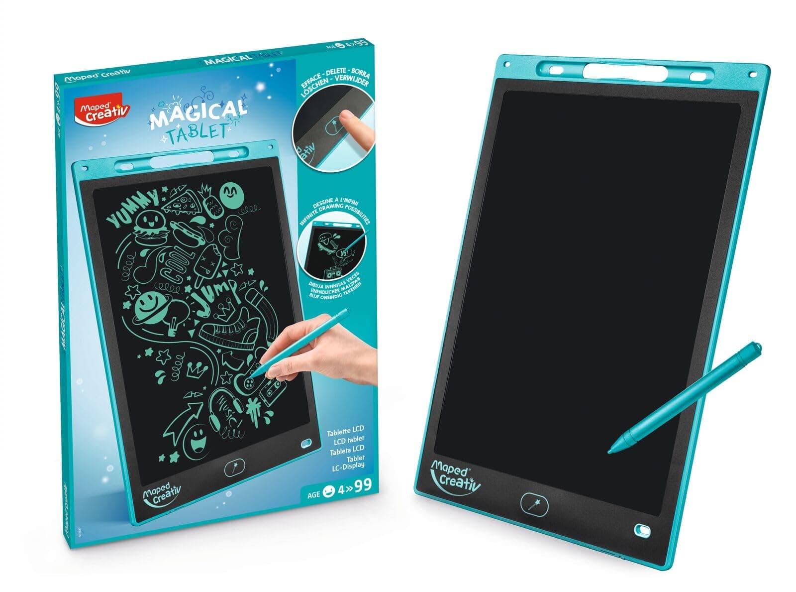 Maped Creativ Magical Board Maxi – LCD-Zeichentablett mit 30,5 cm (12 Zoll) Display + Eingabestift – leicht und einfach zu transportieren, unendlich löschbar – Kreativspaß ab 4 Jahren Angebot bei HelloDeals