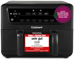 Cuisinart XXL 10.4L Zweizonen-Heißluftfritteuse| PFAS Frei | Chemiekalien frei,| Braten, Grillen, Backen, Dehydrieren und Warmhalten | 2 kammern| 2 x 5.2L - 8+ portionen| Spülmaschinenfeste Teile 2 Kammern Schwarz Angebot bei HelloDeals
