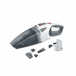Severin 4-in-1 Akku-Handstaubsauger, kabelloser Nass- & Trockensauger für Autositze, Handsauger für Tierhaare & Flüssigkeiten, bis zu 30 Min Laufzeit im Eco-Mode, weiß-graurot, HV 7146 Angebot bei HelloDeals