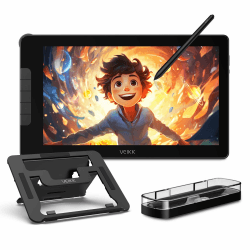 Grafiktablett mit Display mit 16384 Ebenen VEIKK Studio 16, 15,6 Zoll Drawing Tablet mit Display hatTilt-Funktion und 5 Drucktasten+1 Touch-Leiste,kompatibel mit Windows Mac-Ideal für Fernunterricht VK1600 Angebot bei HelloDeals