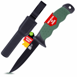 Zite Fishing Angelmesser inklusive Kunststoff Gürtel-Messerscheide - Robuster Klassiker - Fischmesser mit Anti-Rutsch Griff - Outdoormesser, Angler Messer feststehende Klinge, Fischermesser 1.Einzeln Angebot bei HelloDeals