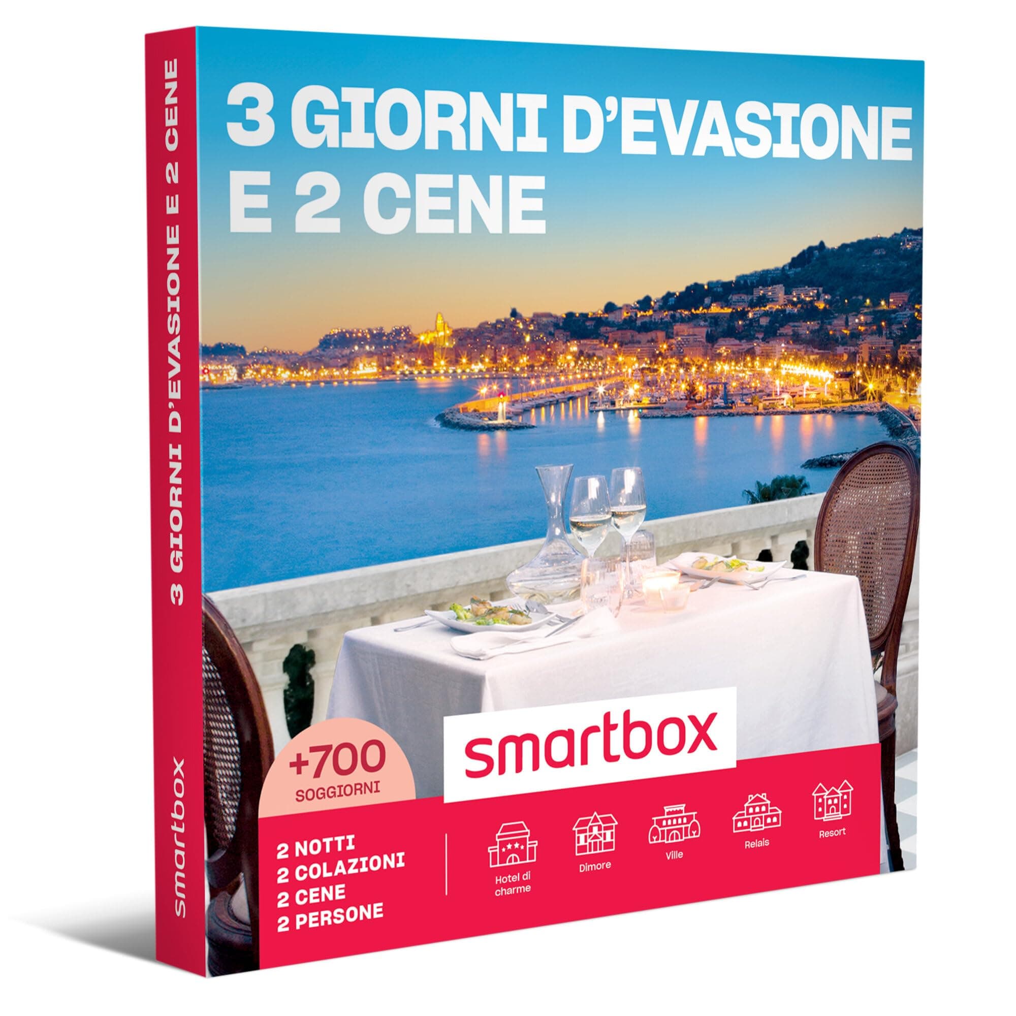 Smartbox - Geschenkbox 3 Tage Ausflüchte und 2 Abendessen - Gourmet-Geschenkidee - 2 Nächte mit Frühstück und 2 Abendessen für 2 Personen Angebot bei HelloDeals