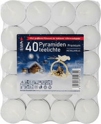 Erzgebirge Palast JEKA Pyramiden-Teelichter Premium, 40 Stück Weiß Angebot bei HelloDeals