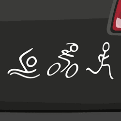 Triathlon Leichtathletik Aufkleber -6 Größen 21 Farben- Schwimmen Fahrrad Laufen M-14x5cm 10-Weiß Angebot bei HelloDeals