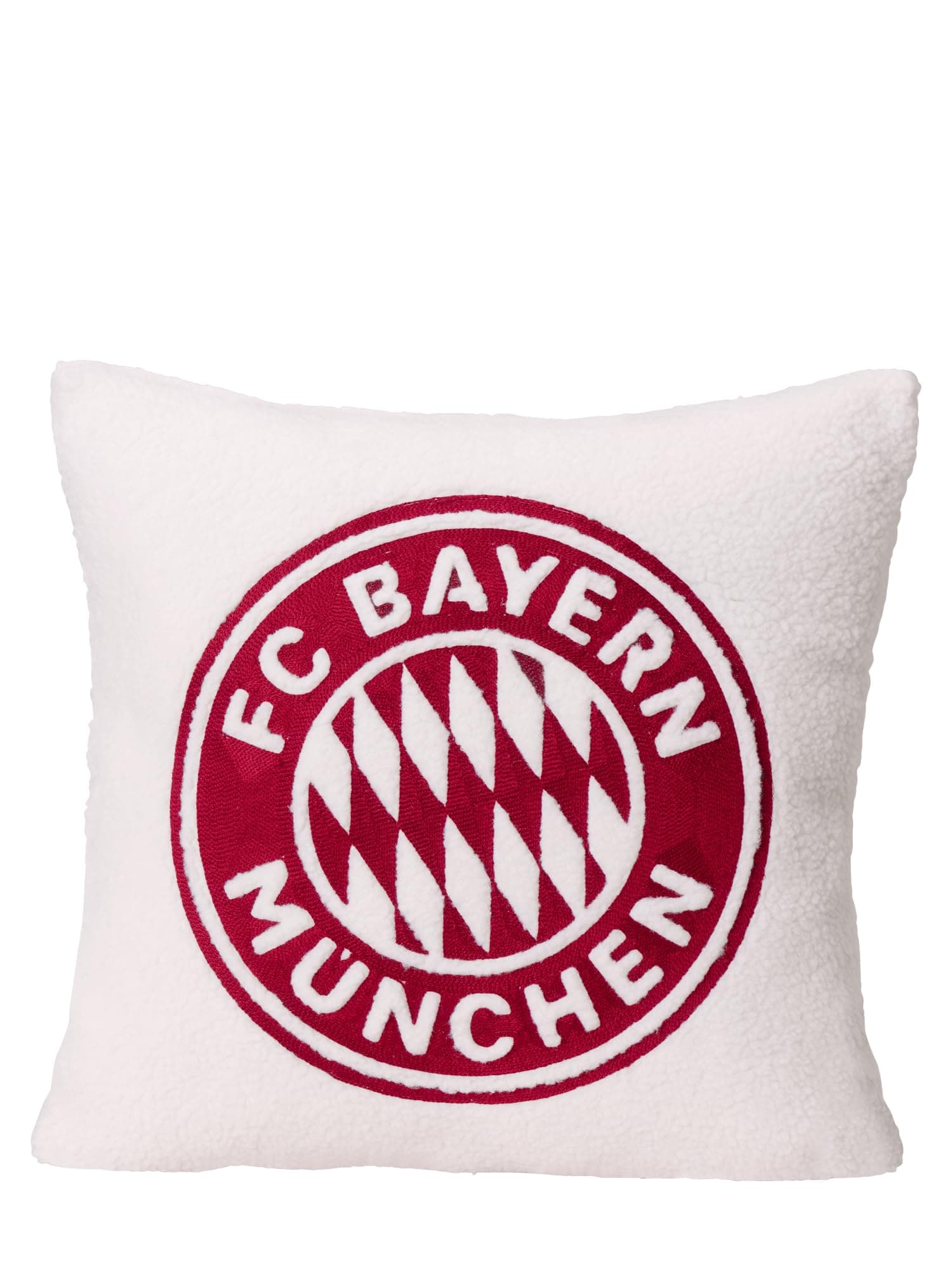 FC Bayern München Dekokissen I Sofakissen I Sherpa I Weiß I 45 x 45 cm Einheitsgröße Angebot bei HelloDeals