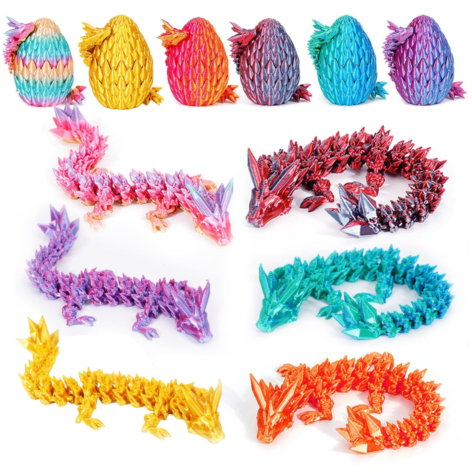 6er Set Miniatur 3D Gedrucktes Drachenei mit Drache - 12,7 cm Kristall Drache Spielzeug-Ei in Kleiner Größe, Geheimnisvolles Drachenei Spielzeug, Überraschung Easter Dracheneier Wohnkultur (B) Angebot bei HelloDeals