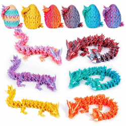 6er Set Miniatur 3D Gedrucktes Drachenei mit Drache - 12,7 cm Kristall Drache Spielzeug-Ei in Kleiner Größe, Geheimnisvolles Drachenei Spielzeug, Überraschung Easter Dracheneier Wohnkultur (B) Angebot bei HelloDeals