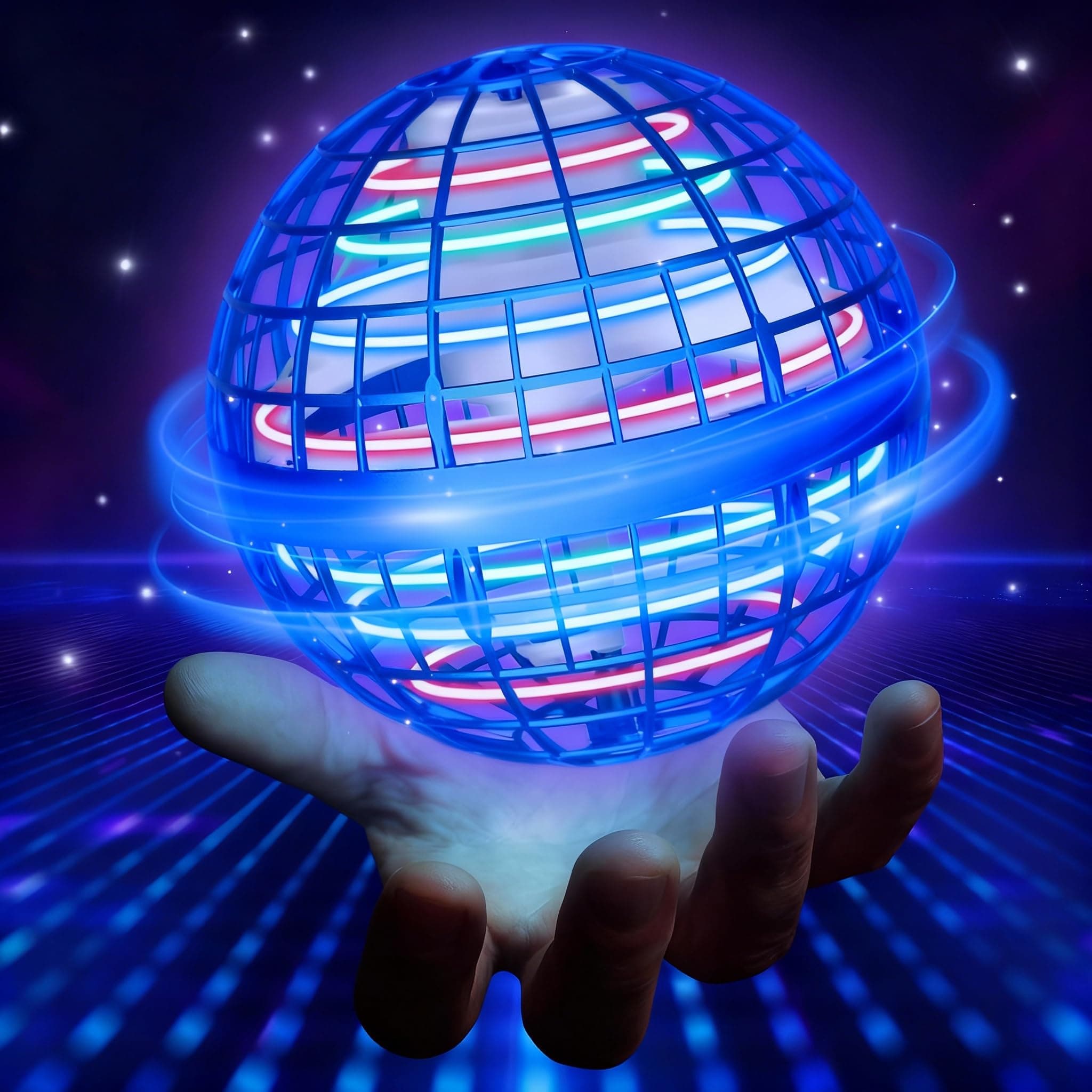 2025 Fliegender Ball Hover Ball, Fliegende Kugel mit Galaxy Boomerang Effekt - Magic Floating Orb Spielzeug für Kinder Jugendliche - Outdoor Fidget Spielzeug, Geschenk zu Weihnachten, Blue Blau Angebot bei HelloDeals