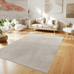 Paco Home Teppich Wohnzimmer Kunstfell weich waschbar modern elegant pflegeleicht Felloptik Uni Seidenglanz flauschig Kurzflor, Grösse:160x220 cm, Farbe:Beige 160 x 220 cm (Rechteckig) Beige Angebot bei HelloDeals