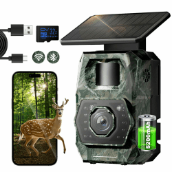 WLAN Wildkamera mit Handyübertragung App - Wildtierkamera mit Nachtsicht Bewegungsmelder Solar Wildkamera mit Akku 5200mAh Nachtsichtkamera WiFi Jagdkamera für Garten Wildtiere Outdoor Überwachung Green Angebot bei HelloDeals
