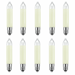 Caldarax 10 Stück E10 23V 3W Ersatzbirnen Schwibbogenlampe Kleinschaftkerze, Warmweiß 2700K, 30LM, Klein Schaftkerzen für 10 Schwibbogen, für Lichterketten, Schwibbogen, Weihnachtsbaum Angebot bei HelloDeals