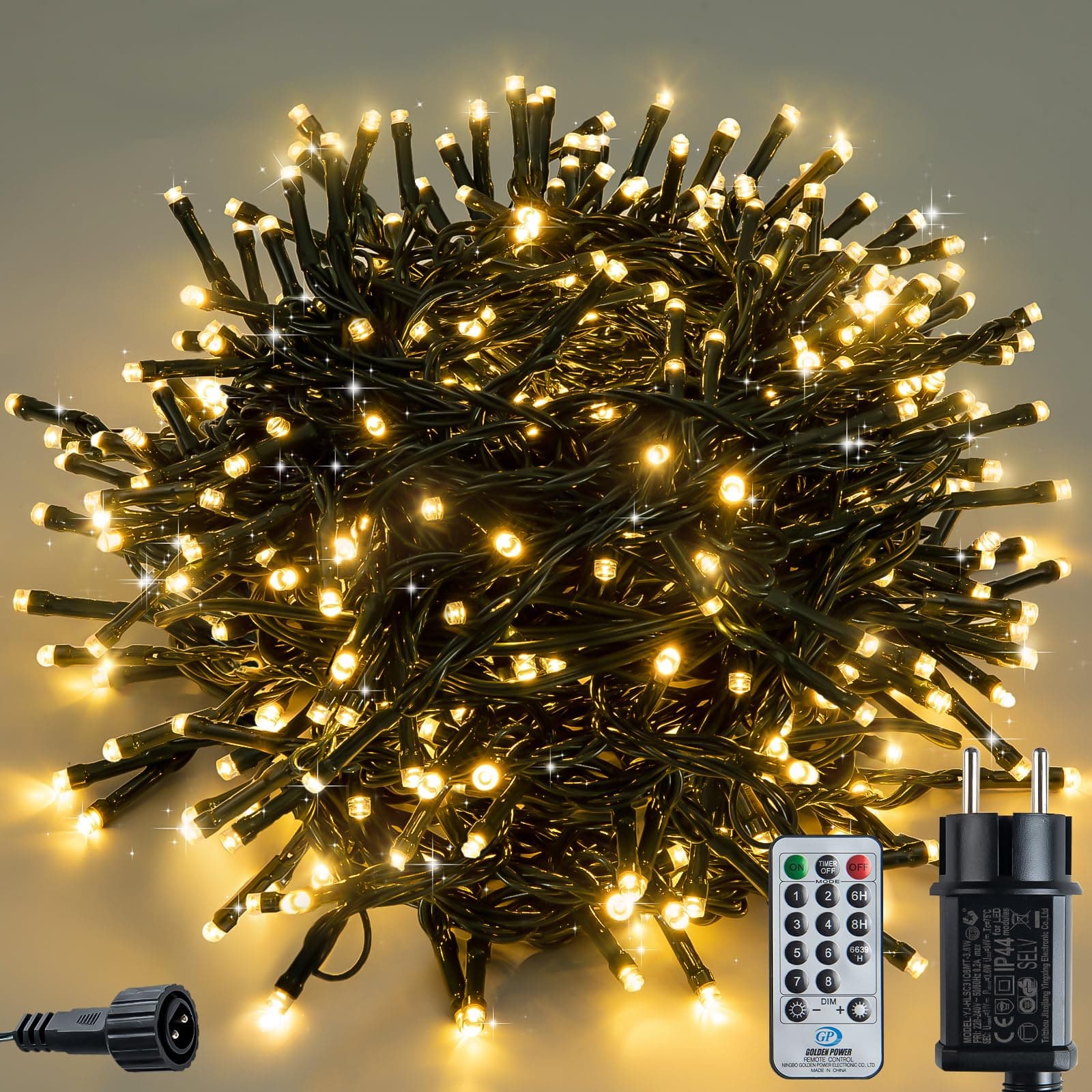 LED Lichterkette für Außen & innen,30m,300 LEDs,Weihnachtsbeleuchtung Außen,Wasserdicht, 8 Leuchtmodi,Timer-Funktion,Lichterkette Weihnachtsbaum (warmes Weiß) Warmes Weiß 300LED/30M Angebot bei HelloDeals