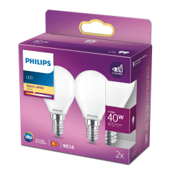 Philips LED Classic E14 Lampen 2er Pack (40 W), matte LED Lampen mit warmweißem Licht, energiesparende LED Beleuchtung mit langer Nutzlebensdauer, weiß, Weiss/Opulenter Garten 2 Stück (1er Pack) Angebot bei HelloDeals