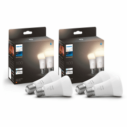 Philips Hue White E27 Lampe 4 Pack 4x1055lm, dimmbar, warmweißes Licht, steuerbar via App, kompatibel mit Amazon Alexa,9.5W (Echo, Echo Dot) Angebot bei HelloDeals