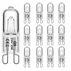 Glühbirne G9 12 Stücke Halogen G9 33W Dimmbar Halogen Leuchtmittel G9 230V 2700K for Wandlampe, Leuchter, Stehlampe 33W-12 Stück Angebot bei HelloDeals