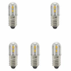 E10 LED Glühbirne, 5 Stück 6V Warmweiß lampe 1W 100LM 3000K,Miniatur Schrauben Ersatzbirnen (Warmweiß, 6V) Warmweiß 6V Angebot bei HelloDeals