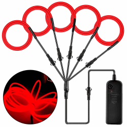 Joycabin EL Draht 5 x 1M Neon Beleuchtung Draht Lichtschlauch, Portable Neon leuchtende Wearable LED Lights für Partys, Karneval, Halloween, DIY Kostüm Dekoration (Rot) Angebot bei HelloDeals