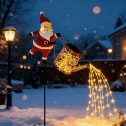 Solar Santa-GießKanne-Laterne, Weihnachtsmann Mit GießKanne, IP65 GießKanne Weihnachten, Christmas Santa Solars Kettle Lights, LED Solars Weihnachtsmann GießKanne Lichterkette (A) Angebot bei HelloDeals