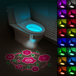 HOTUT Toilette Licht WC-Nachtlicht, Toilettenschüssel Nachtlicht, 16 Farben Motion Sensor wc nachtlicht mit Projektorlampe,Lustige Badezimmerzubehör, praktische Weihnachtsgeschenke (rosa grün) Angebot bei HelloDeals